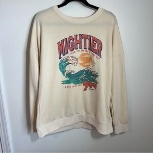 Christian Women's Mightier Than The Ocean Cream Sweatshirt Sz XL
